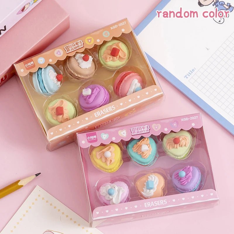 CuteMacaronDessertErasersCreativeRubberPencilEraserforKidsPcsSet2