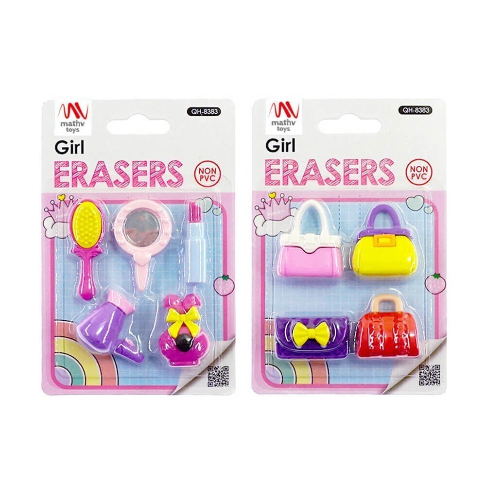 KidsGirlFashionEraser4pcsSet