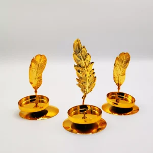 METAL GOLDEN LEAF DECOR CANDLE HOLDER 5 300x300 1