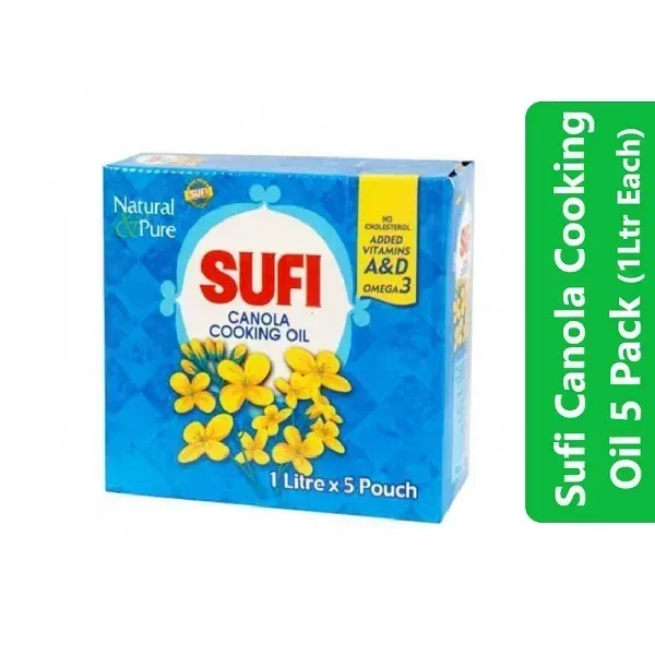 Sufi Canola Cooking Oil 5 Pack 1Ltr Each