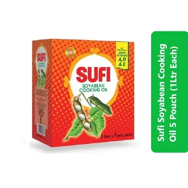 Sufi Soyabean Cooking Oil 5 Pouch 1Ltr Each