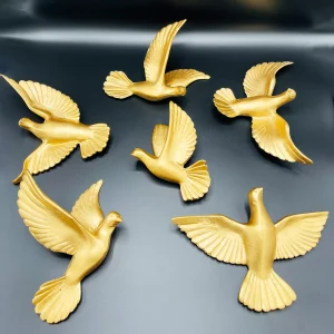 Wall Mounted Resin Birds Golden Statue 1 300x300 1